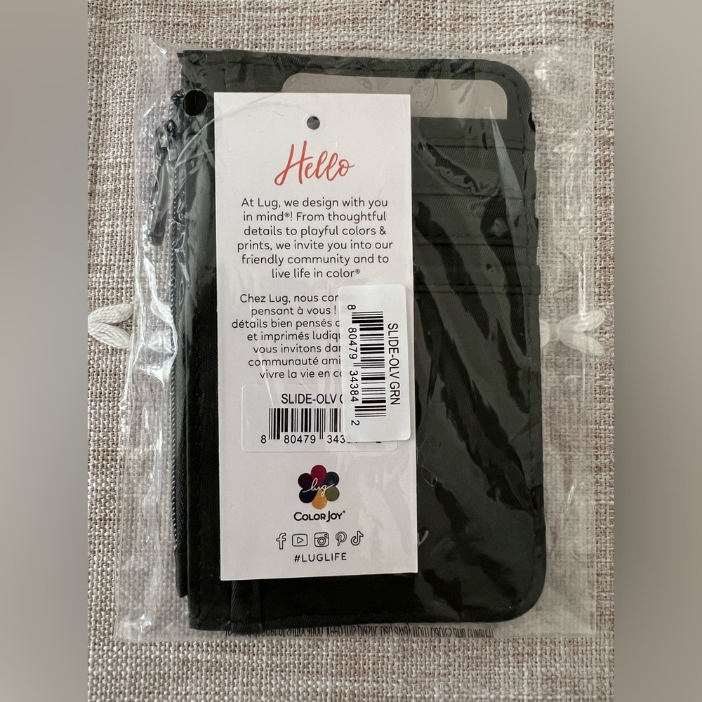 Lug Slide, Wallet/Card Holder, NWT, Olive Green